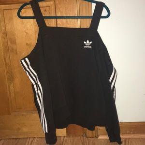 off shoulder adidas shirt
